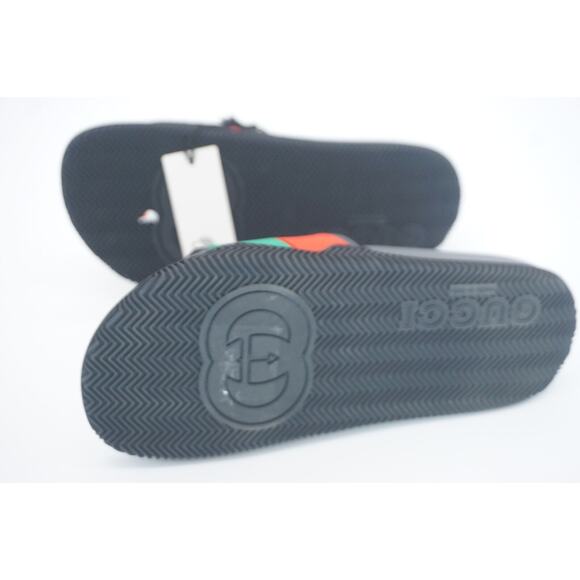 Gucci Agrado GG Logo Rubber Slide MuleSandals Size 35 G New $450 Red Green Black - Picture 6 of 12